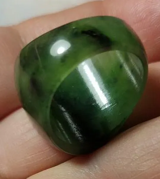 Купити Винтажное кольцо из нефрита, серебро,  Рак (знак зодиака) 1970-е СССР dt638