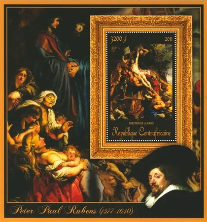 фото, ЦАР-Живопись- Рубенс -2011.Чистый  красивый Блок.MNH.
