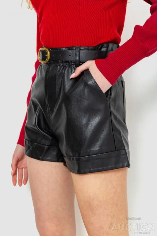 Шорты женские экокожа, цвет черный, 186R5222 З аукціону