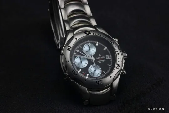 Годинник наручний чоловічий хронограф Accurist SR927W дата WR 50м мех.Citizen черный Japan Вживане Ціна