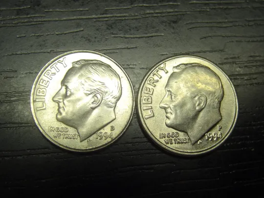 1 дайм 1994 США (два різновиди) Ціна