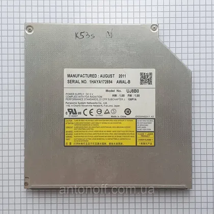 фото, DVD привід Asus K53S / Panasonic UJ8B0 (12.7мм) для ноутбука оригінал з розборки