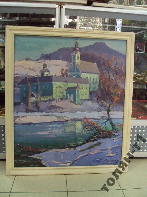 картина Зимний пейзаж Сяркевич. холст масло С рамой 76х87 см, без рамы 68х78 см №9 Ціна