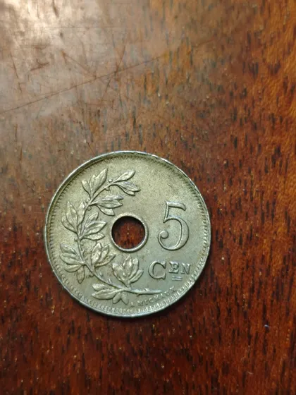 фото, Бельгія 5 сантимів 1922 BELGIË