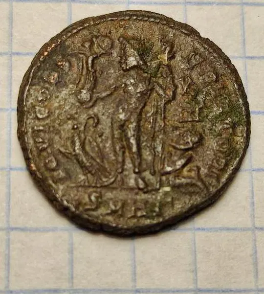 Купити Древнеримская монета Лициния II в шлеме AE фоллис чекан Антиохия mr473