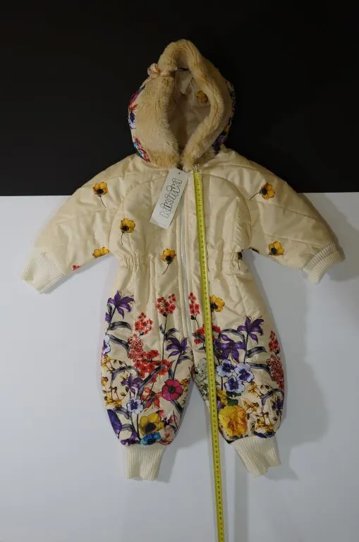 новый детский комбинезон для девочки бежевый цвет, с цветочками №756 Ціна