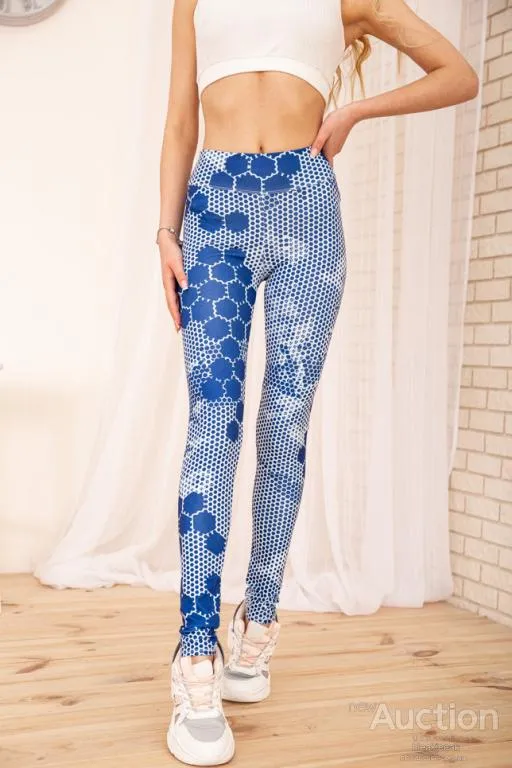 Лосины, цвет сине-белый, 172R3112-5 Ціна