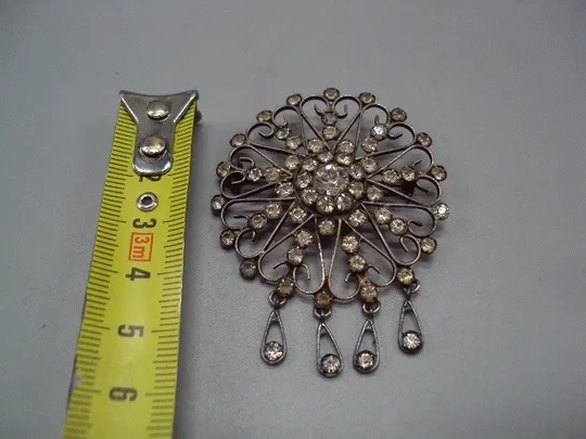 Купити Брошка цветок с висюльками брошь цветочек серебро 875 проба ссср вес 9,15 г высота 5,5 см №15942