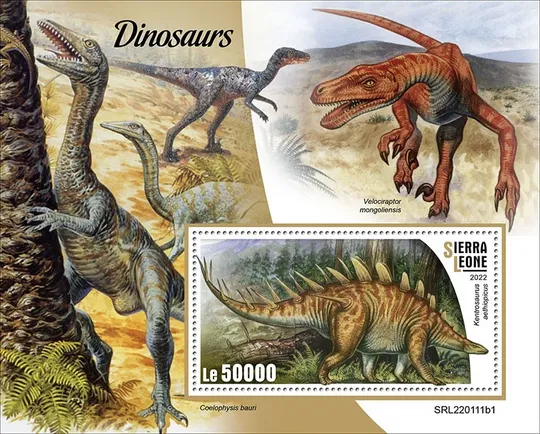 Сьерра Леоне-Динозавры-2022. Чистый полный красивый комплект-2Блока+М/Лист.MNH. Ціна