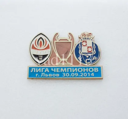 фото, Футбол значок - ФК Шахтер Донецк  - Порто Португалия  ЛЧ 2014-15