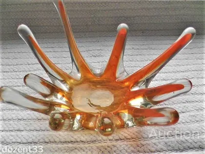 фото, Фруктовниця " Кольорове Скло часів СССР "