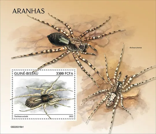 Гвинея Бисау-Пауки-2022. Чистый полный красивый комплект. MNH. Ціна