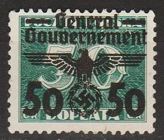 фото, 1940 - Рейх - GG - Надрук 50 Mi.38 (*)
