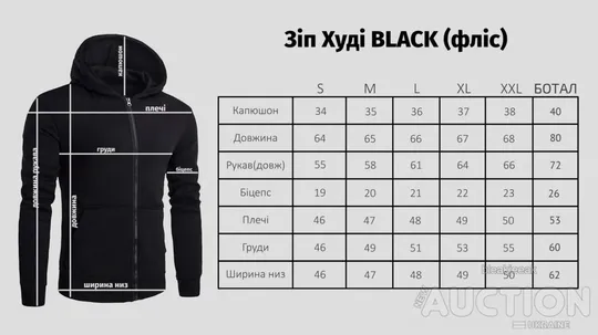 Зіпер унісекс утеплений - Europe колір чорний Недорого