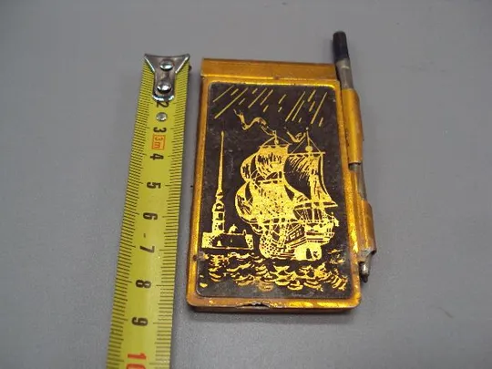 Купити Блокнот парусник корабль металл записная книжка длина 8,5 см №13545