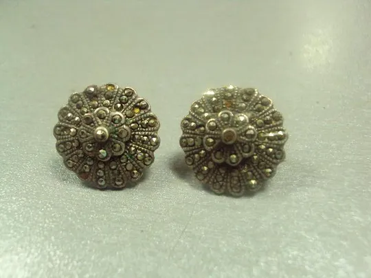 серьги цветочки цветы серебро вес 6,55 №662 Ціна