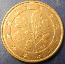 5 євроцентів 2002 J Німеччина Ціна