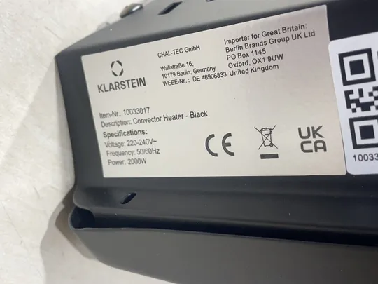 Конвекторний обігрівач Klarstein Hot Spot Slimcurve 2000/1000W в Україні