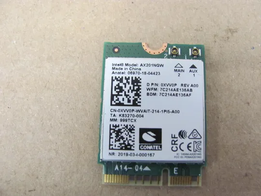 Купити 672-16 WI-FI модуль AX201NGW 0XVV0P для Dell Inspiron G15  5520 5521 5525  5510 5511 5515 LATITUDE  5320 5420 5430 оригінал