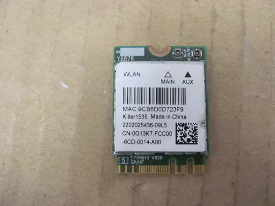 номер0245-64 WI-FI модуль 0G13K7  для Dell XPS 13 9360 9300 9343 9350 9360 P54G оригінал Ціна