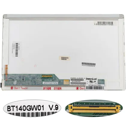 фото, Матриця 14.0 BT140GW01 V.9 (1366*768, 40pin, LED, NORMAL, глянцева, роз'єм ліворуч знизу) для ноутбука (renew)