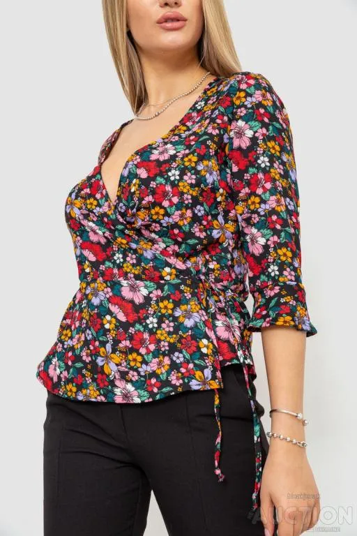 Блуза с цветочным принтом, цвет разноцветный, 244R072 З аукціону