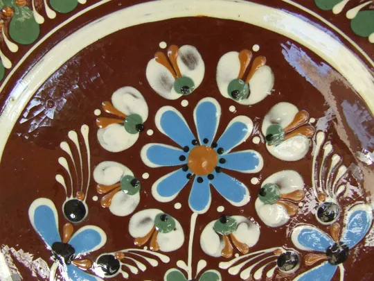 Керамика тарелка раз. 29 см. 1960 гг. Виноградовский зд.Керамики Гуцульский мотив. Закарпатской обл З аукціону