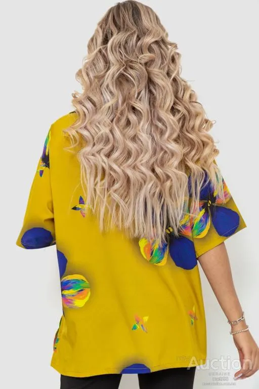 Рубашка женская батал, цвет горчичный, 102R5220 Продаж