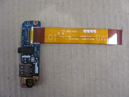 номер0356-21 плата USB AUDIO ZBU10 LF-A961P 0KCXKT  кнопка вкл  для Dell Latitude P40G  E7450 7450 оригінал Ціна
