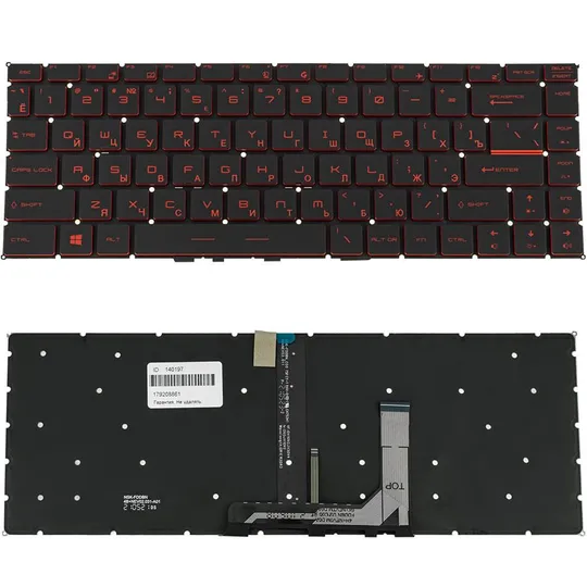 Клавіатура для ноутбука MSI (GS65) rus, black, без фрейма, підсвічування клавіш(оригінал) (RED) Ціна