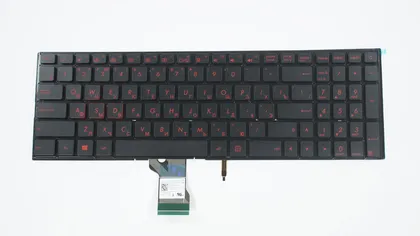фото, Клавіатура для ноутбука ASUS (G501, N501) rus, black, без фрейма, підсвічування клавіш