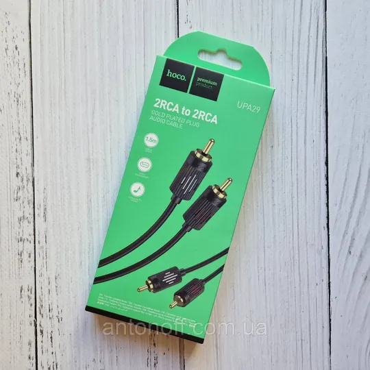 Купити Аудіо кабель Hoco UPA29 2RCA to 2RCA 1.5m (тюльпан-тюльпан) Чорний