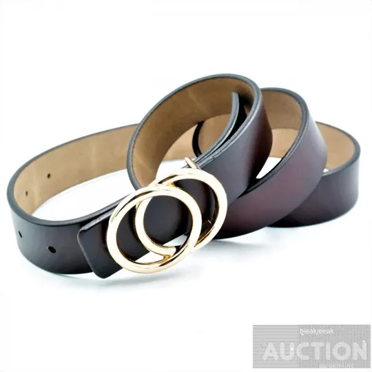 Жіночий шкіряний ремінь темно-коричневий З аукціону