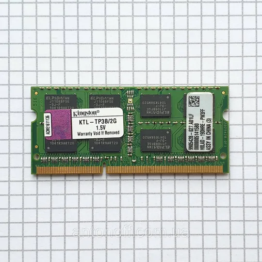 Модуль пам&#039;яті Kingston 2GB DDR3 KTL-TP3B/2G 9905428-027.A01LF 1333MHz для ноутбука оригінал Ціна