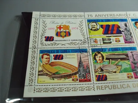 Марки лист Экваториальная Гвинея 1974 футбол Барселона гаш №10218 Інтернет-аукціон
