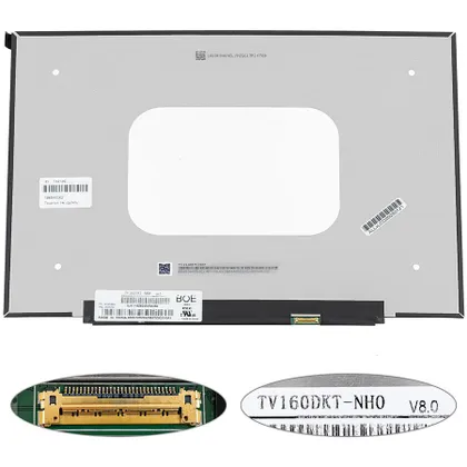 фото, Матриця 16.0" TV160DKT-NH0 (2520*1680, 40pin(eDP, IPS), LED, SLIM(без планок та вушок), матова, роз'єм праворуч внизу) для