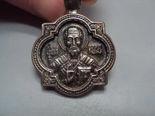 Подвеска ладанка кулон Святой Николай чудотворец серебро 925 проба Украина 9КХР вес 8,76 г №15102 Недорого