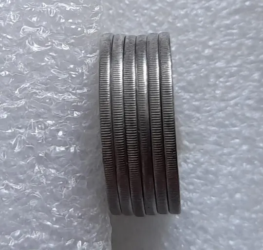 (4210) 5 копійок 1992 роздвоєний, ступінчастий кант на реверсі - 6 монет одним лотом (5 копеек 1992 брак) Недорого