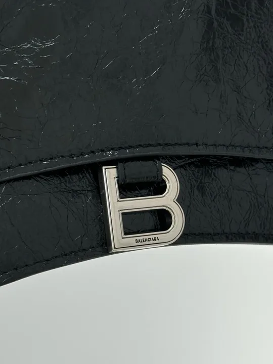 Сумка Balenciaga Crush Medium Handbag Crushed Calfskin in Black\Silver 99746 Торговий майданчик