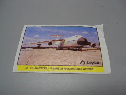 Вкладыш от жвачки Baycan 52 U.S. Air Forse IL-76 фантик самолет Ил-76 ВМФ США №17918мя Ціна