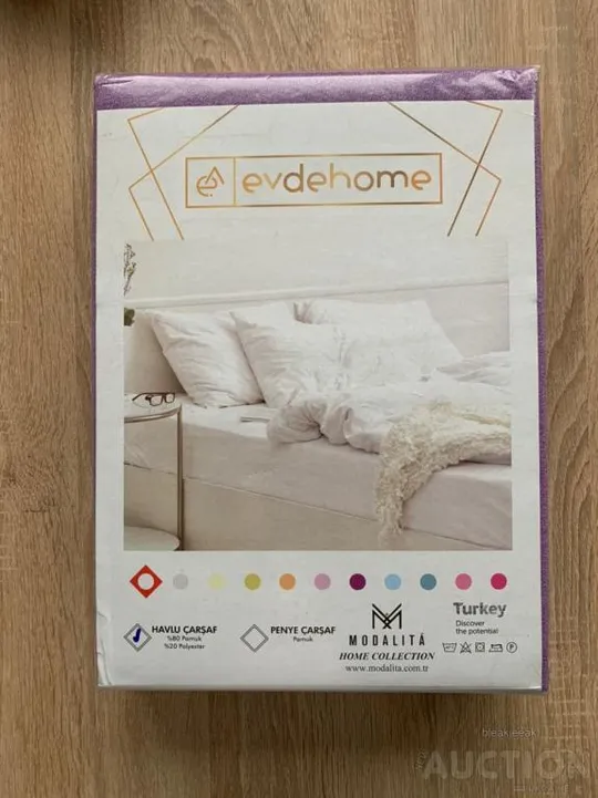 Простирадло махрове на резинці EvdeHoe 210х250 і дві наволочки 50х70 З аукціону