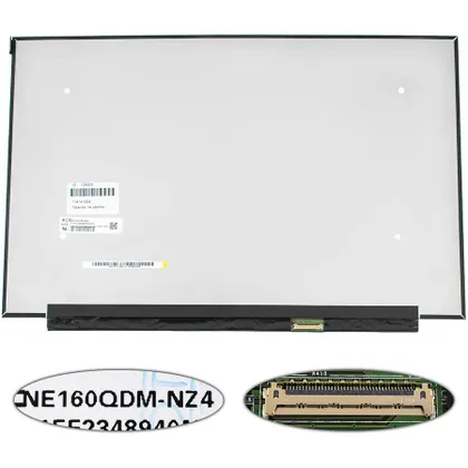 фото, Матриця 16.0" NE160QDM-NZ4 (2560*1600, 40pin(eDP, IPS, 240Hz), LED, SLIM(без планок та вушок), матова, роз'єм праворуч внизу) для