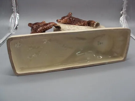 Фигура фарфор Германия Hertwig with co медведи на дереве медвежата на бревне размер 36,3х35,8 см №61 Інтернет-аукціон