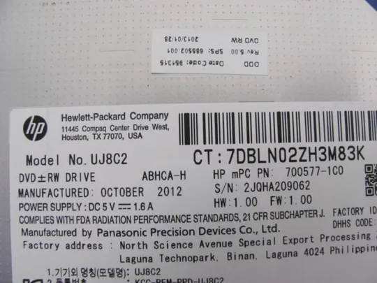 №253-21 DVD-привод для HP 2560P 2570P оригінал Недорого