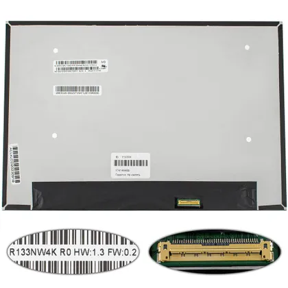 фото, Матриця 13.3" R133NW4K R0 touch (1920 * 1200, 40pin (eDP, IPS) LED, SLIM (без додаткової панелі), матова, роз'єм справа внизу) для