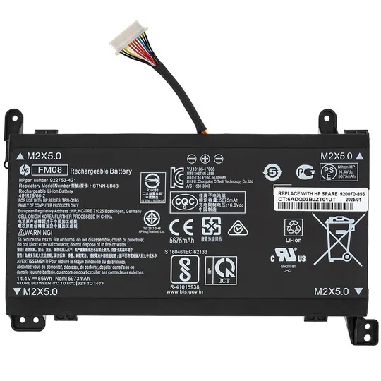 Оригінальна батарея для ноутбука HP FM08 12pin (Omen 17-AN000 series) 14.4V 4150mAh black З аукціону