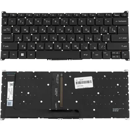 фото, Клавиатура для ноутбука ACER (AS: A314-36, A314-42) rus, black, без фрейма, , підсвічування клавіш