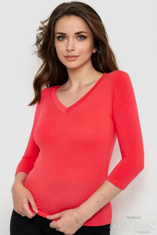 Лонгслив женский укороченный с рукавом 3/4, цвет светло-розовый, 186R509 Ціна