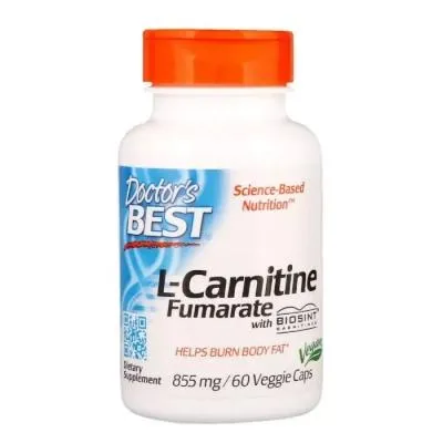 Аминокислота Doctor&#039;s Best L-Карнитин Фумарат, L-Carnitine Fumarate, 855 мг, 60 капсул (DRB-00106) Ціна