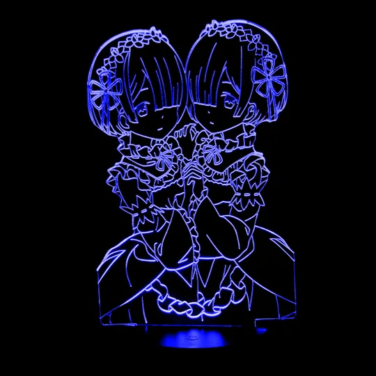 Акриловий світильник-нічник Рем та Рам синій tty-n001192 Ціна